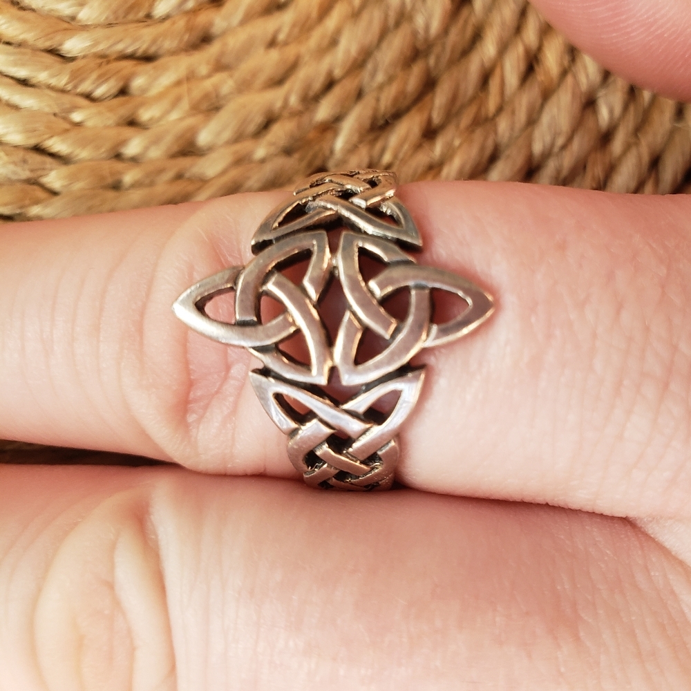 Men's sterling silver tribal ring